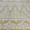 1 Yard Luxurious Gold Corded Bridal Lace Fabric Embroidered on Net Mesh 53 inch Width